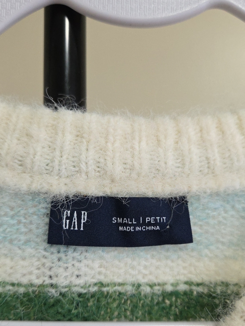 GAP Multicolor Striped Crewneck Sweater Pink Green Cozy Preppy Knit - Picture 7 of 12